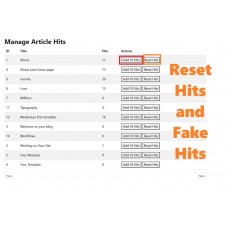 Reset Article Hits and Fake Hits