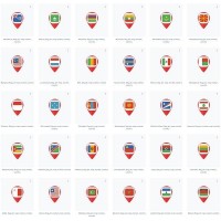Pin Marker Country Flags set 5