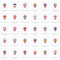 Pin Marker Country Flags set 3