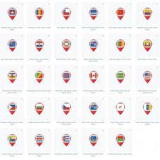 Pin Marker Country Flags set 2