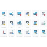 Electronics Network Hardware Technology icons with transparent background