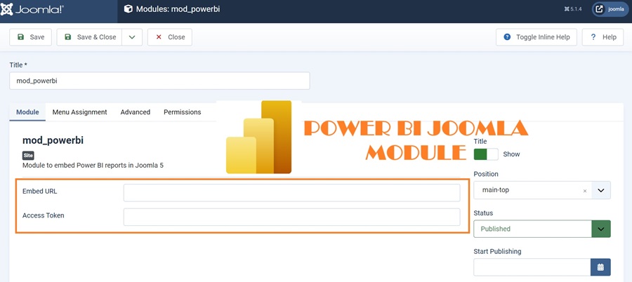 Microsoft Power BI Embed report Modulefor Joomla