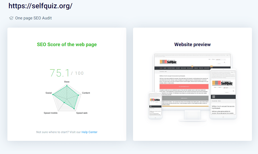 SEO Joomla website selfquiz.org final