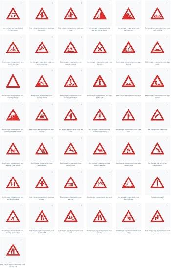 Road safety warning transportation vectors 